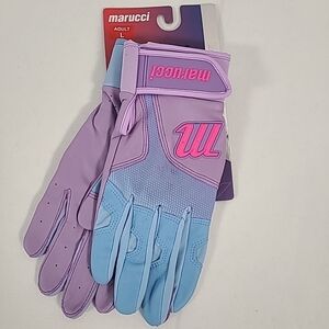 NWT Marucci PWR Fade Batting Gloves Purple Blue Pink Sz L Adult